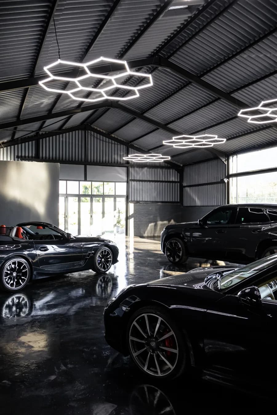 Secure car storage bays at Luxcape Secure Collective